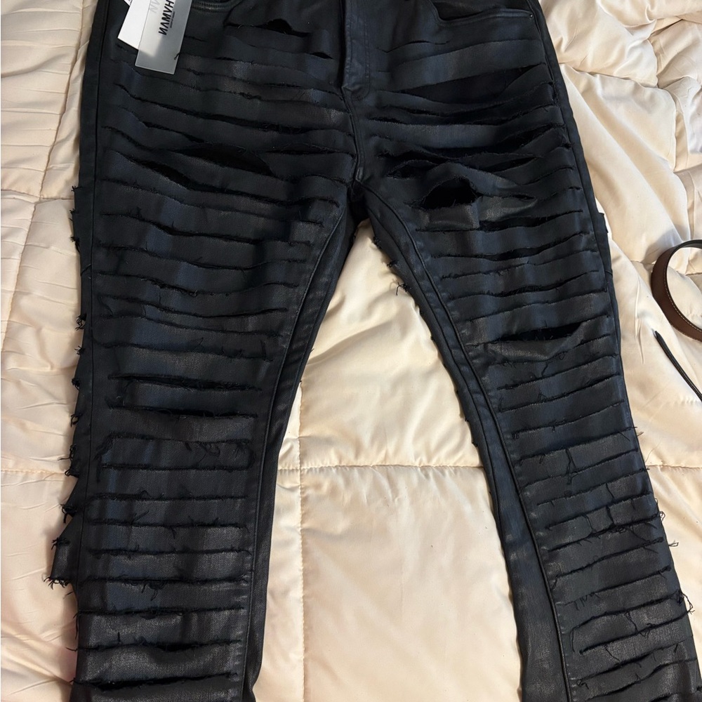 Stylish Black Distressed Pants